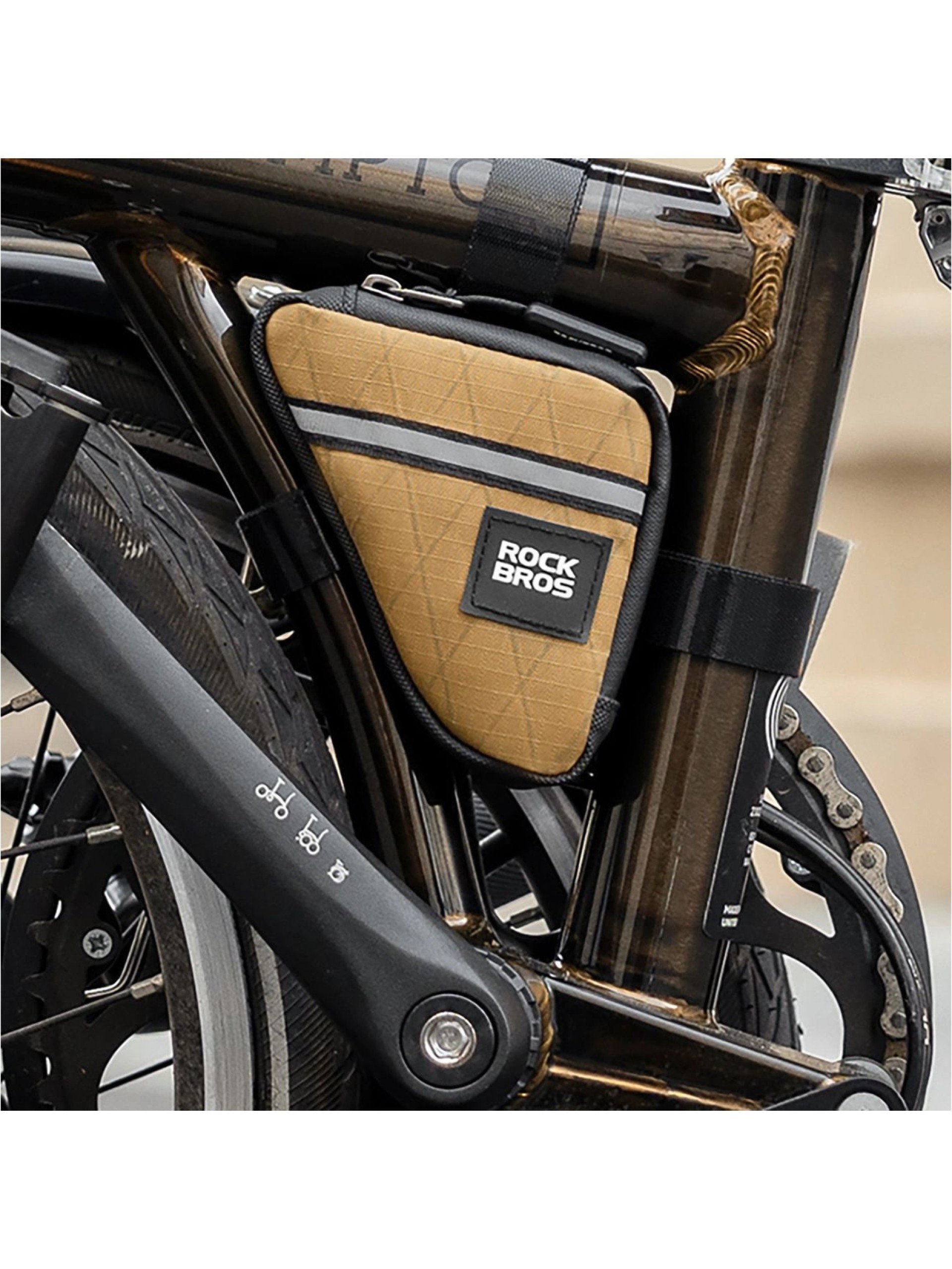 Rockbros Triangle Bike Frame Bag 0.25L - Brown