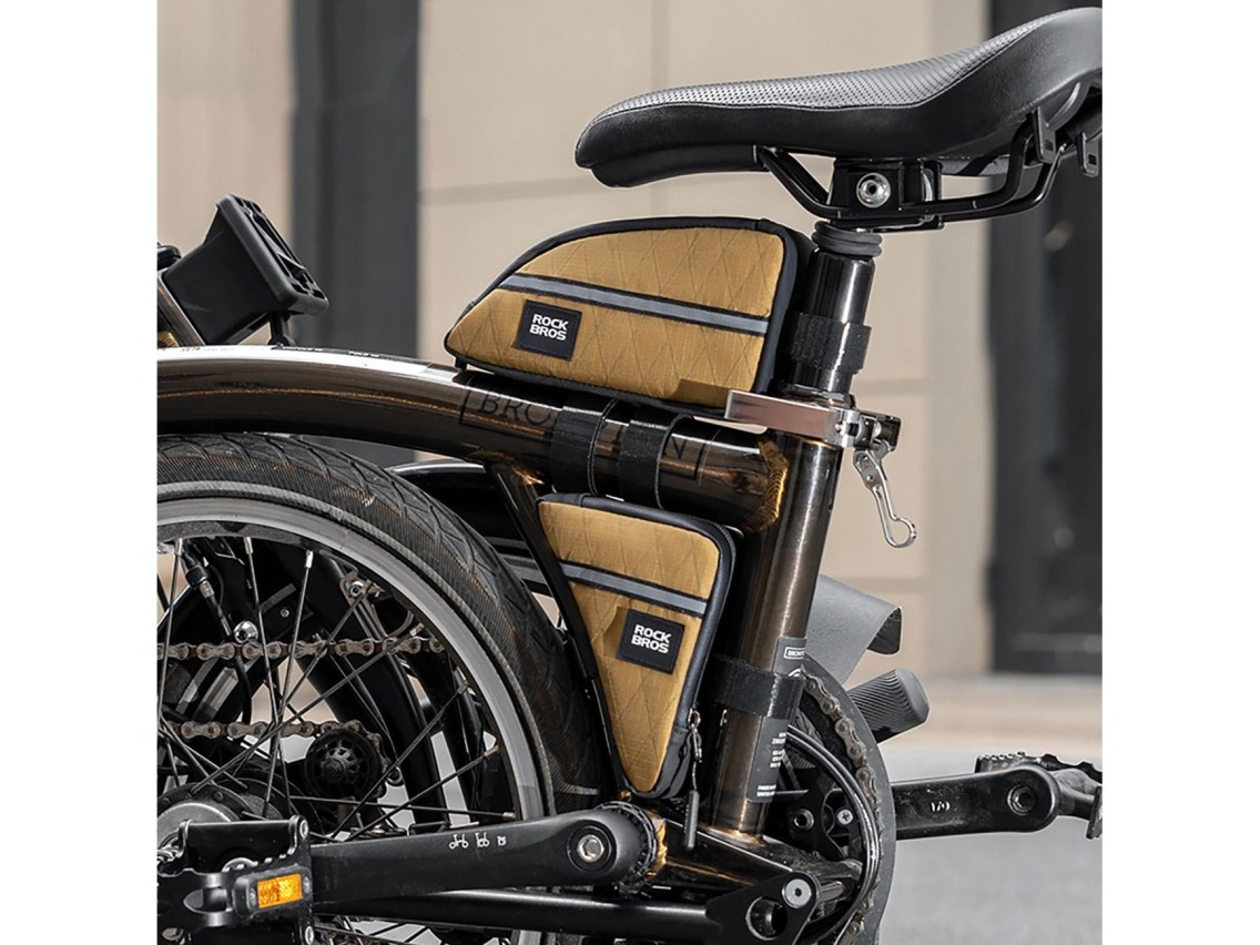 Bolsa para quadro de bicicleta Rockbros Triangle 0,3 l - Marrom