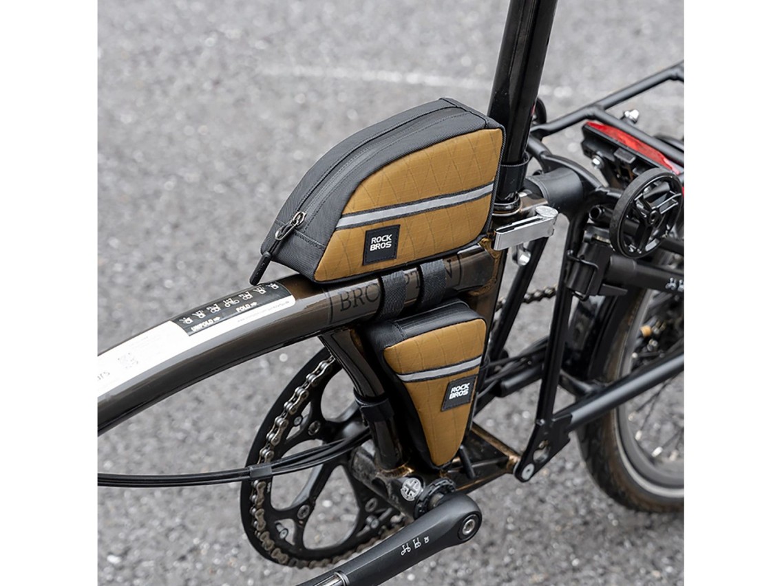 Bolsa para quadro de bicicleta Rockbros Triangle 0,3 l - Marrom