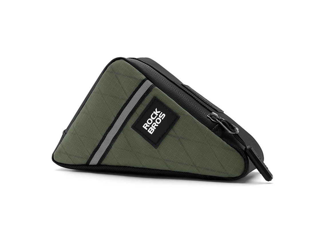 Bolsa para cuadro de bicicleta Rockbros Triangle de 0,3 l - Verde