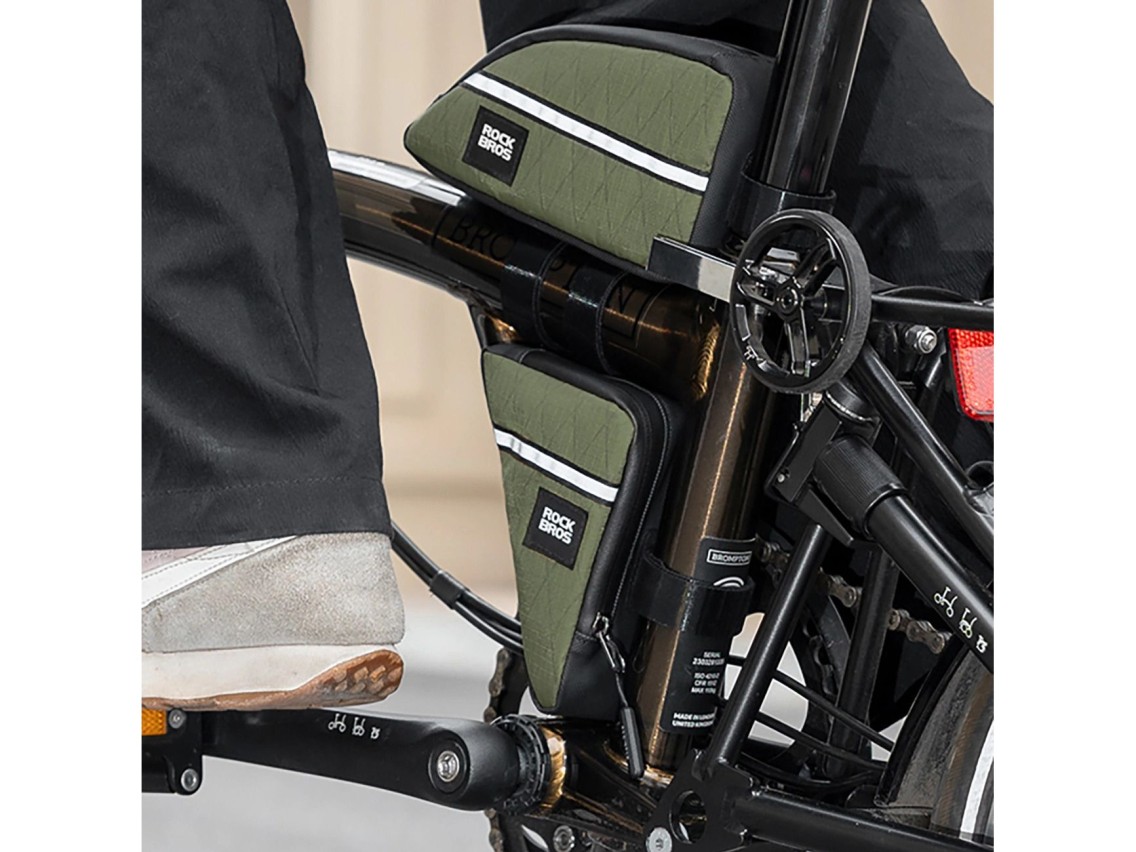 Bolsa para cuadro de bicicleta Rockbros Triangle de 0,3 l - Verde