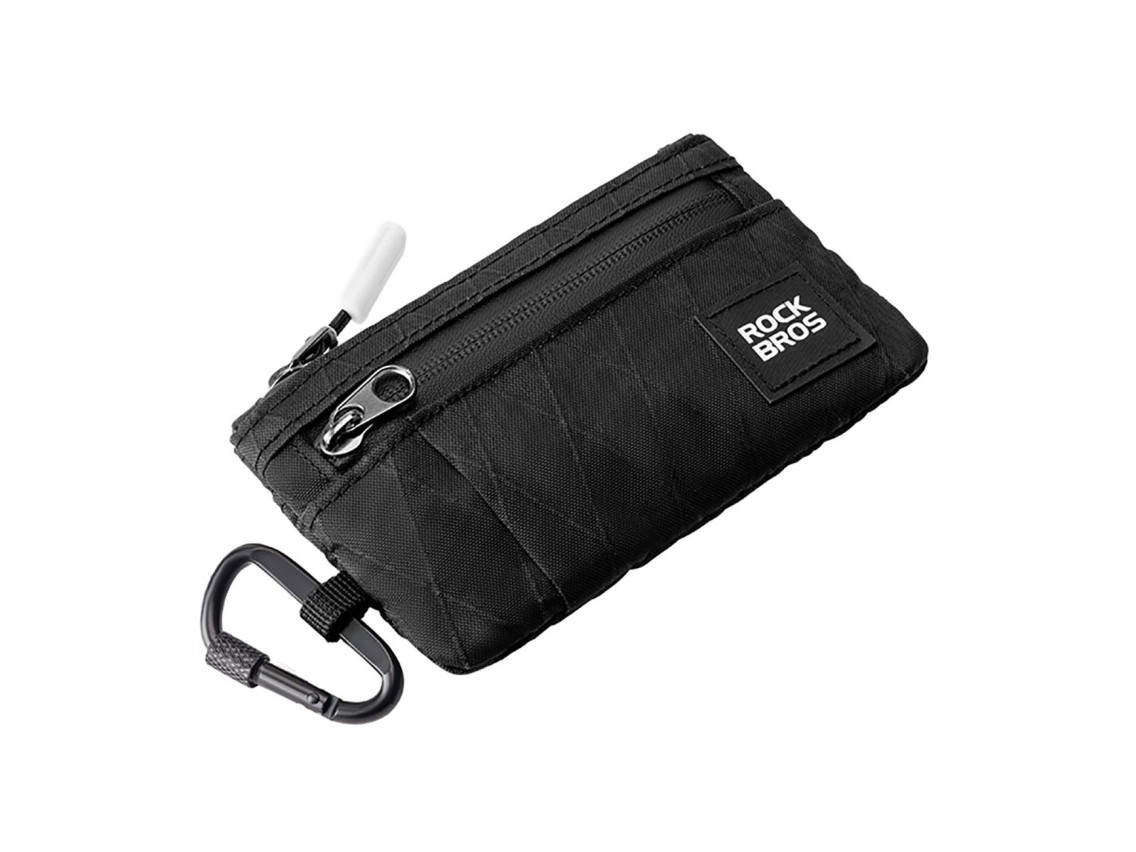 Cartera de viaje Rockbros con mosquetn - Negra
