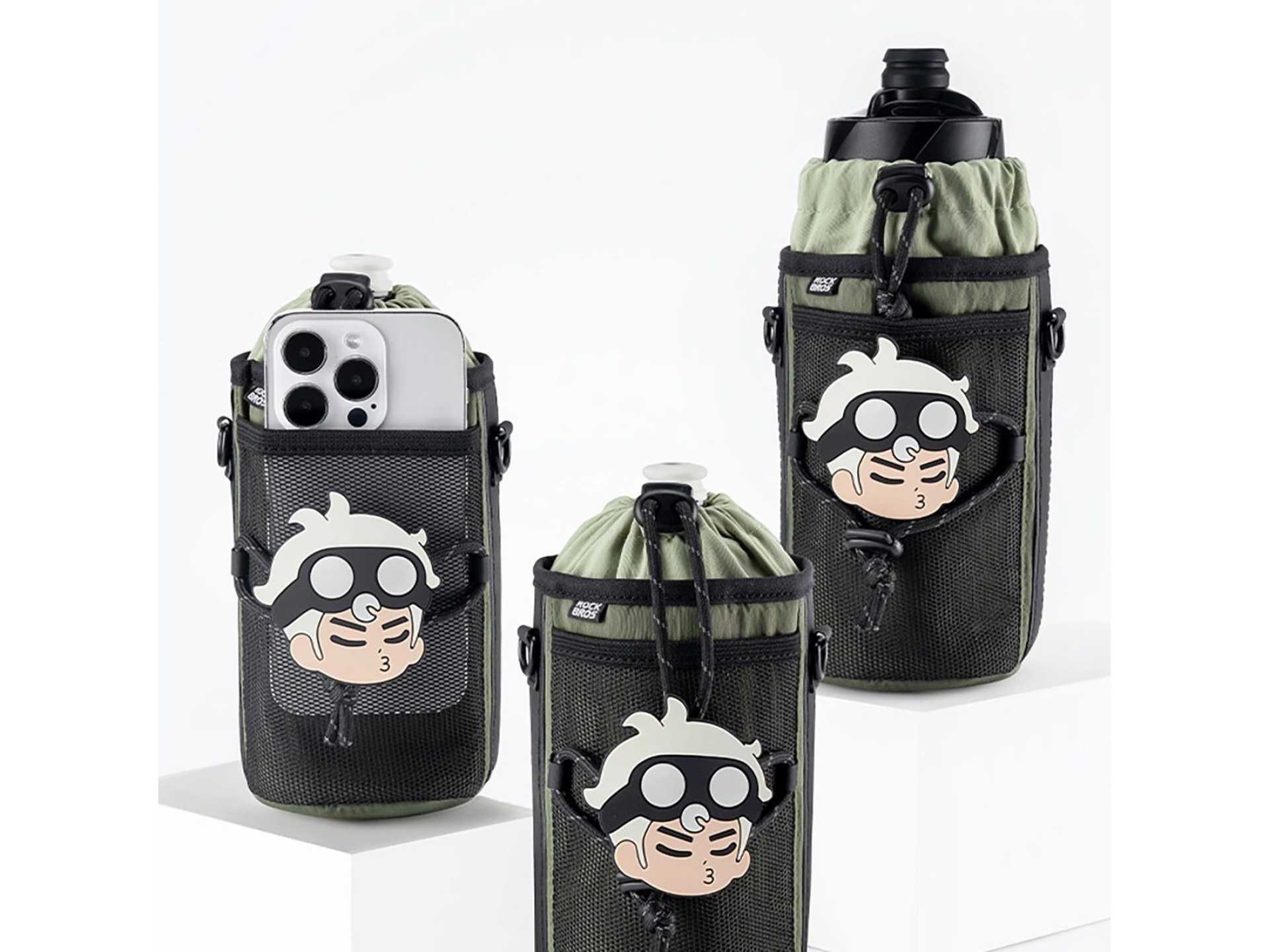 Bolsa de viaje Rockbros para botellas con bandolera (1 l) - Verde