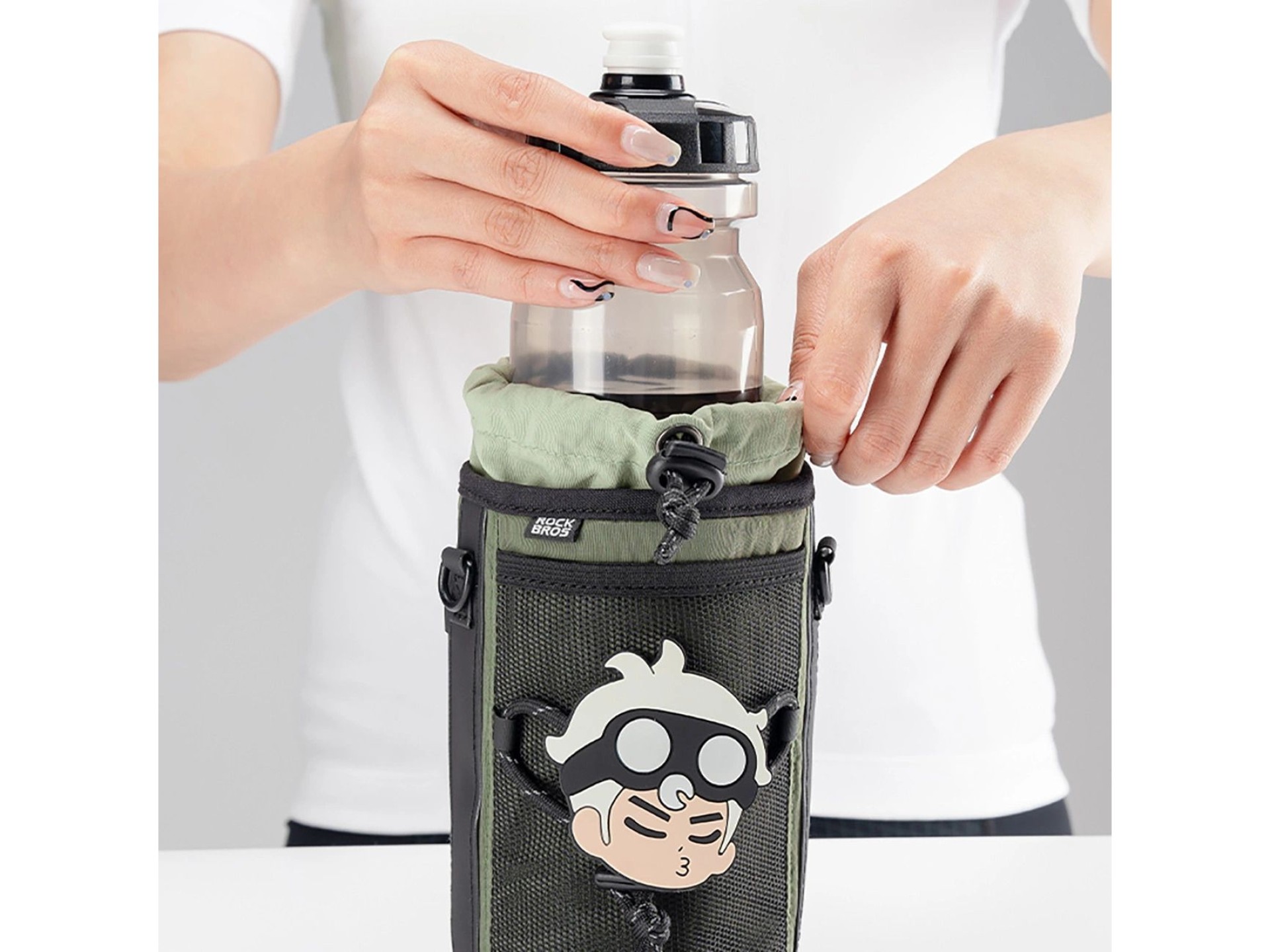 Bolsa de viaje Rockbros para botellas con bandolera (1 l) - Verde