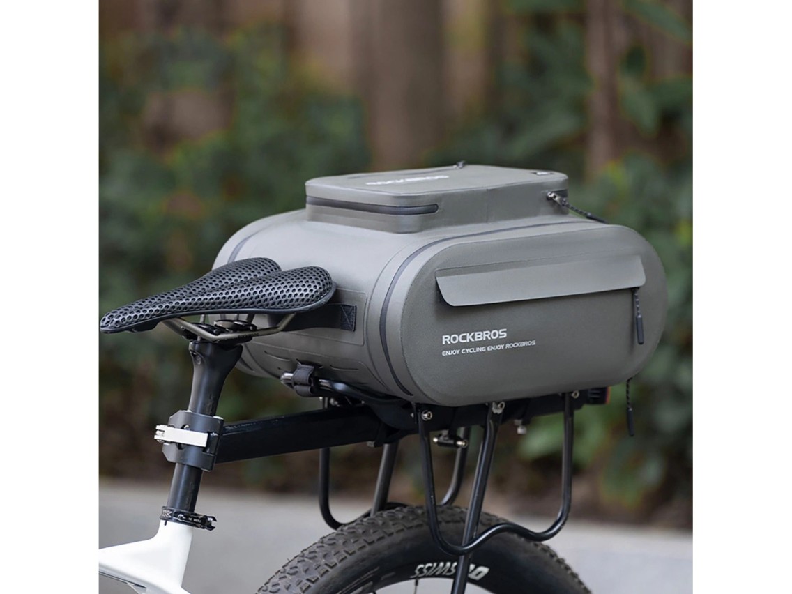 Alforja impermeable Rockbros para maletero, capacidad 14 l, color gris
