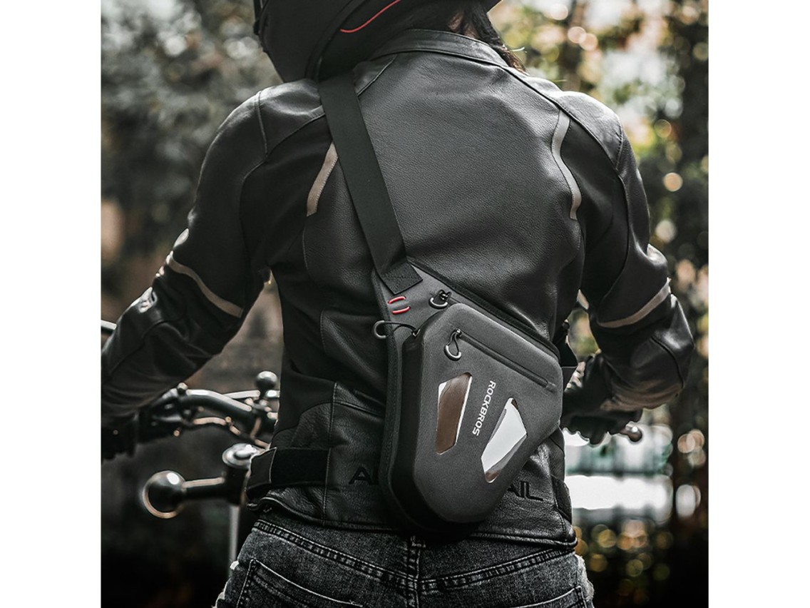 Bolsa de moto Rockbros para pierna, muslo, cintura y hombro - Negra