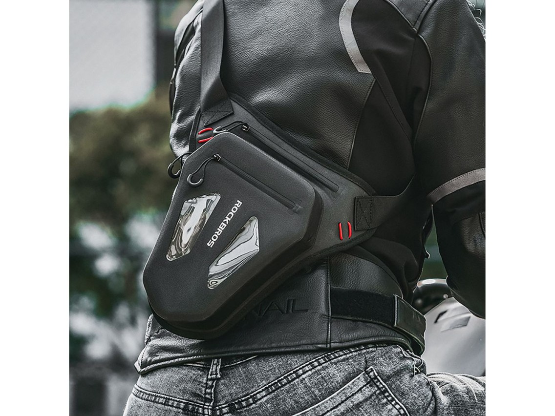 Bolsa de moto Rockbros para pierna, muslo, cintura y hombro - Negra
