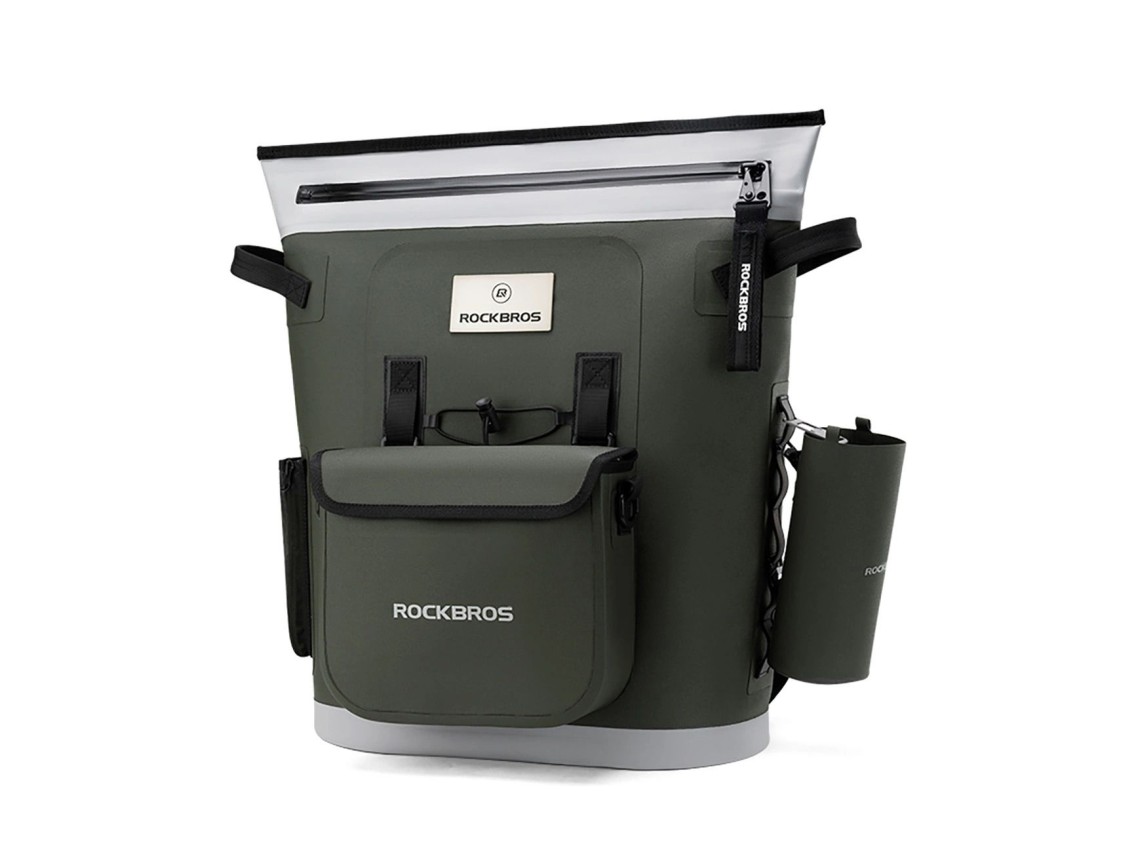 Mochila térmica Rockbros con aislamiento, ergonómica, 18 l, verde