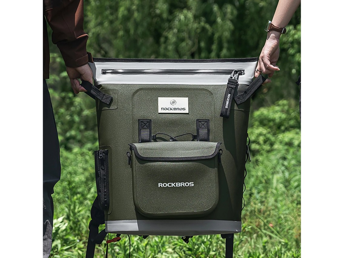 Mochila térmica Rockbros con aislamiento, ergonómica, 18 l, verde