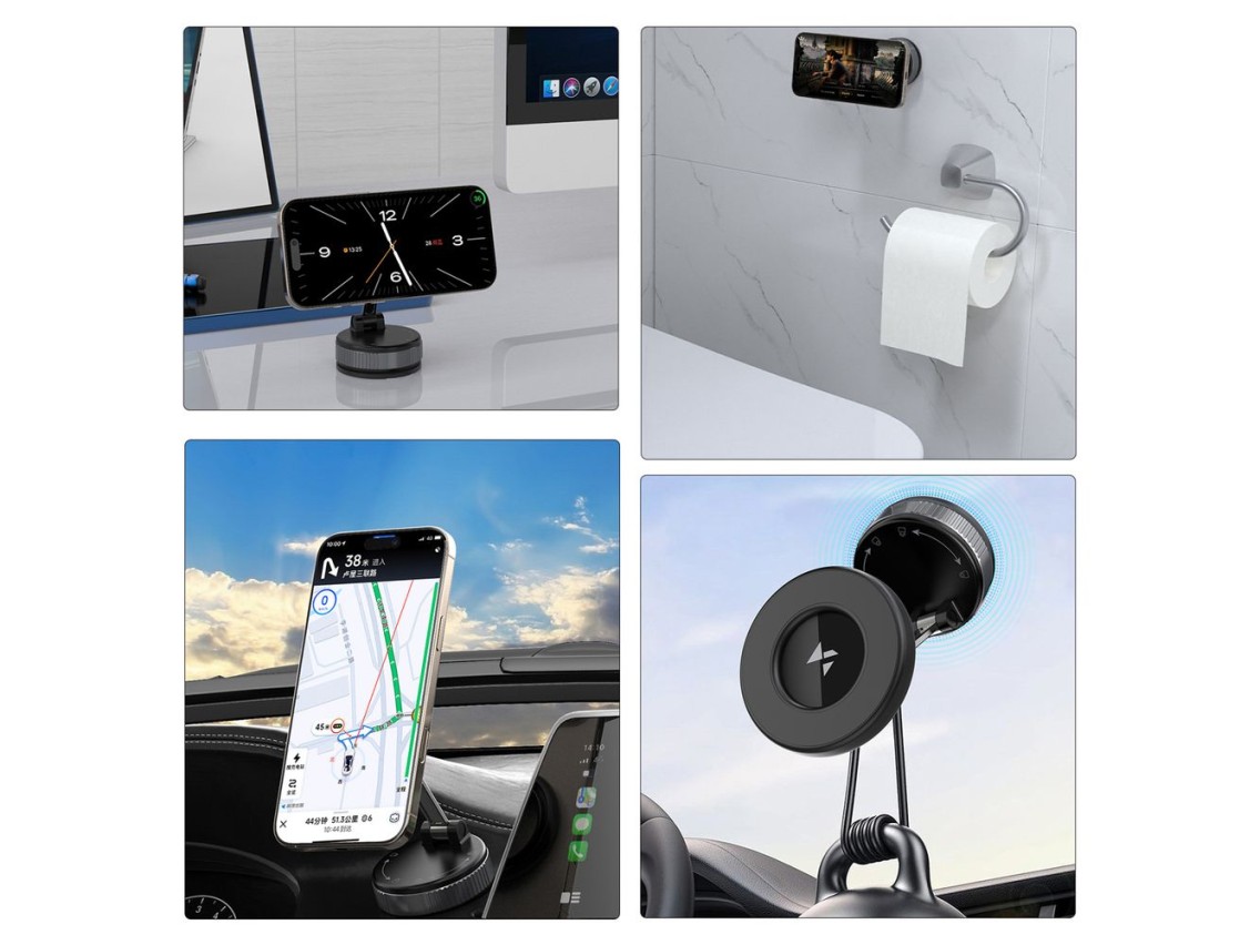 Soporte magn�tico para coche Wozinsky WUSM-01 para salpicadero/parabrisas - Negro