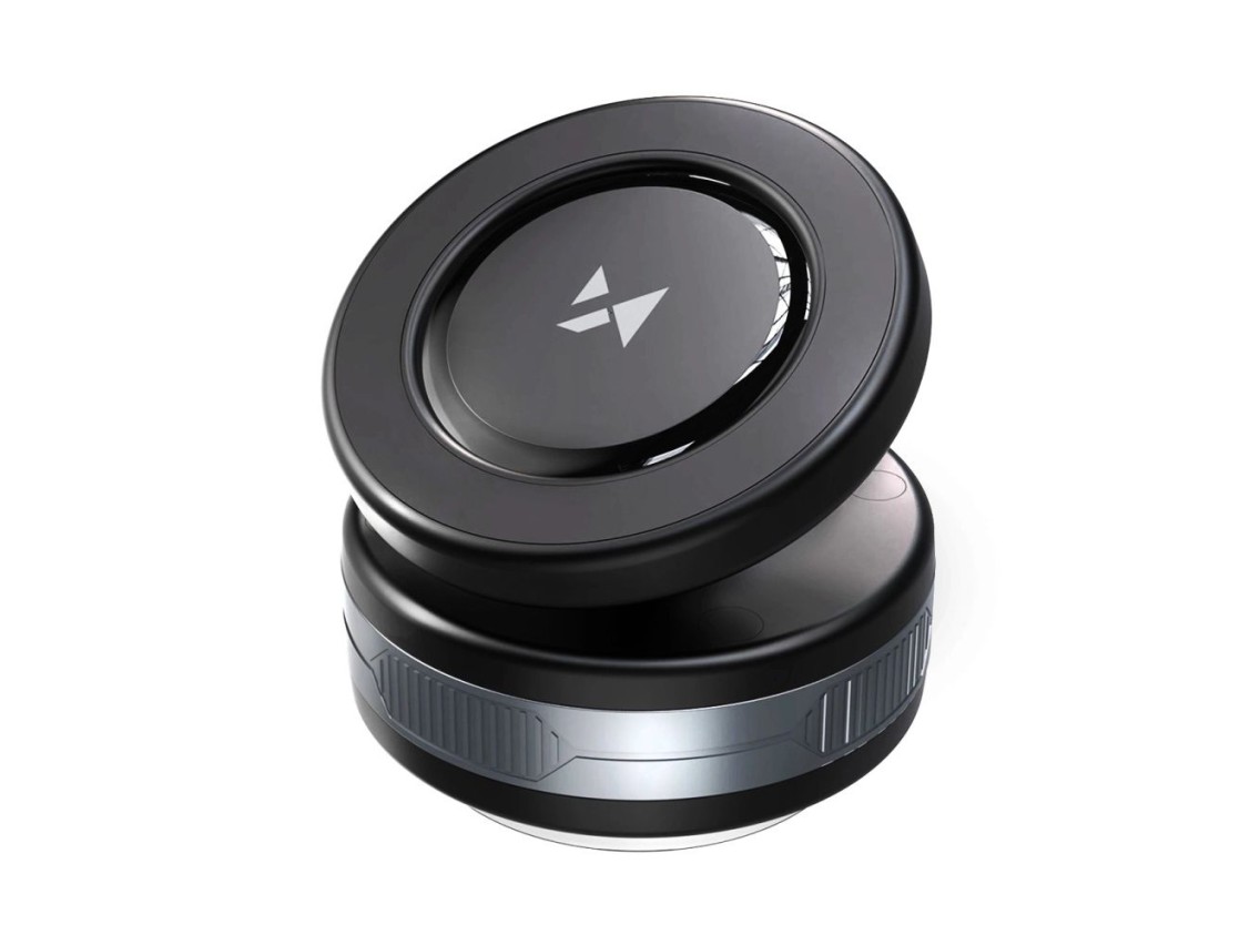 Suporte veicular Wozinsky WUSQ-01 com carregador Qi compatível com MagSafe - Preto