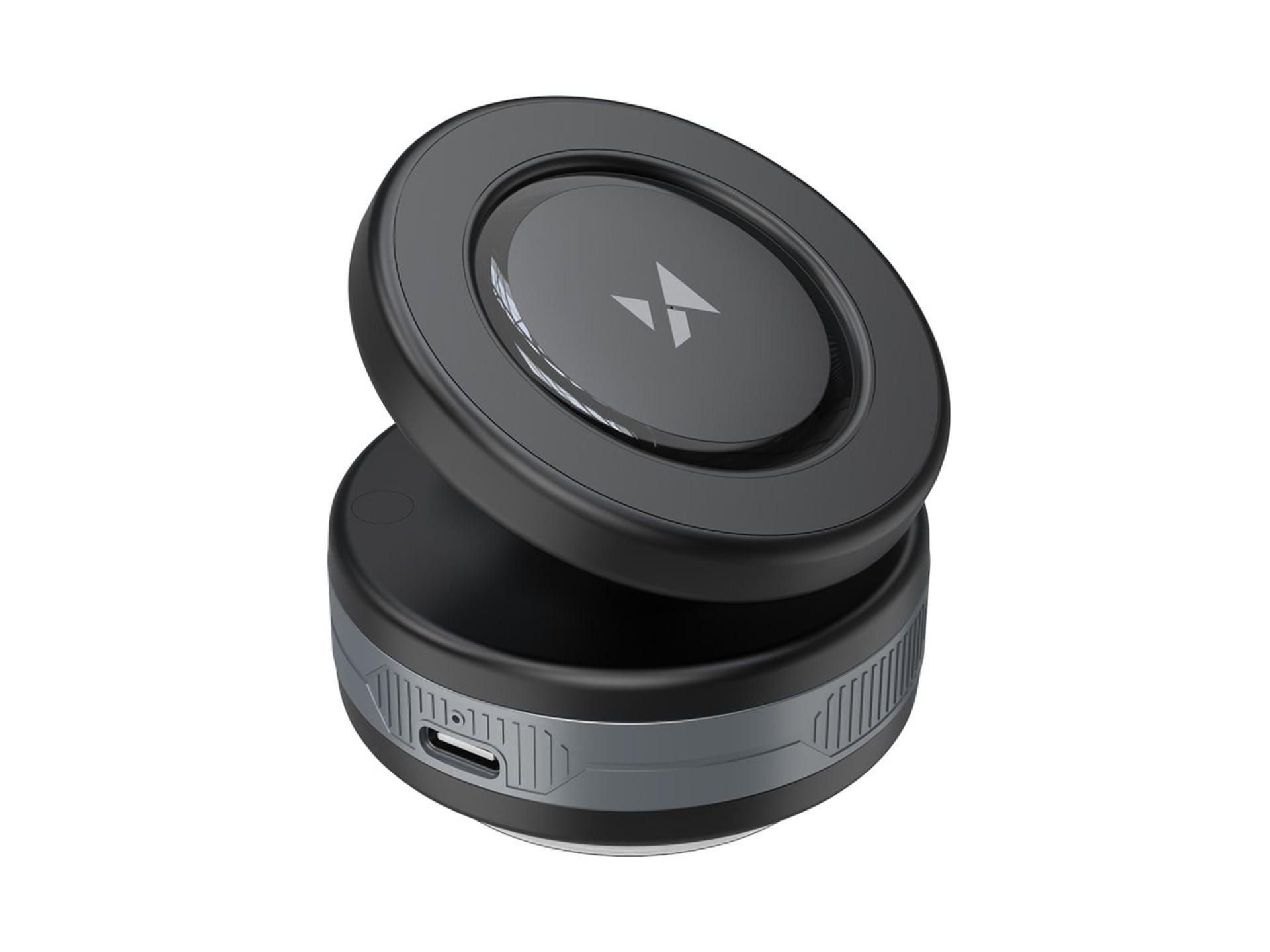 Suporte veicular Wozinsky WUSQ-01 com carregador Qi compatível com MagSafe - Preto