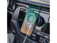 Suporte veicular Wozinsky WUSQ-01 com carregador Qi compatível com MagSafe - Preto Suporte veicular Wozinsky WUSQ-01 com carregador Qi compatível com MagSafe - Preto