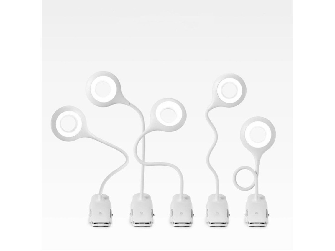 Mini lámpara de lectura LED inalámbrica Wozinsky con pinza y cable USB-C - Blanca