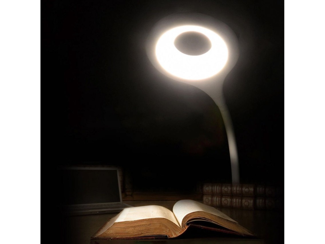 Mini lámpara de lectura LED inalámbrica Wozinsky con pinza y cable USB-C - Blanca