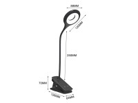 Mini lámpara de lectura LED inalámbrica Wozinsky con pinza y cable USB-C - Negra Mini lámpara de lectura LED inalámbrica Wozinsky con pinza y cable USB-C - Negra