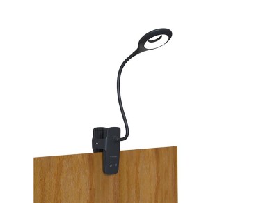 Mini Wozinsky Wireless LED Reading Lamp with Clip + USB-C Cable - Black