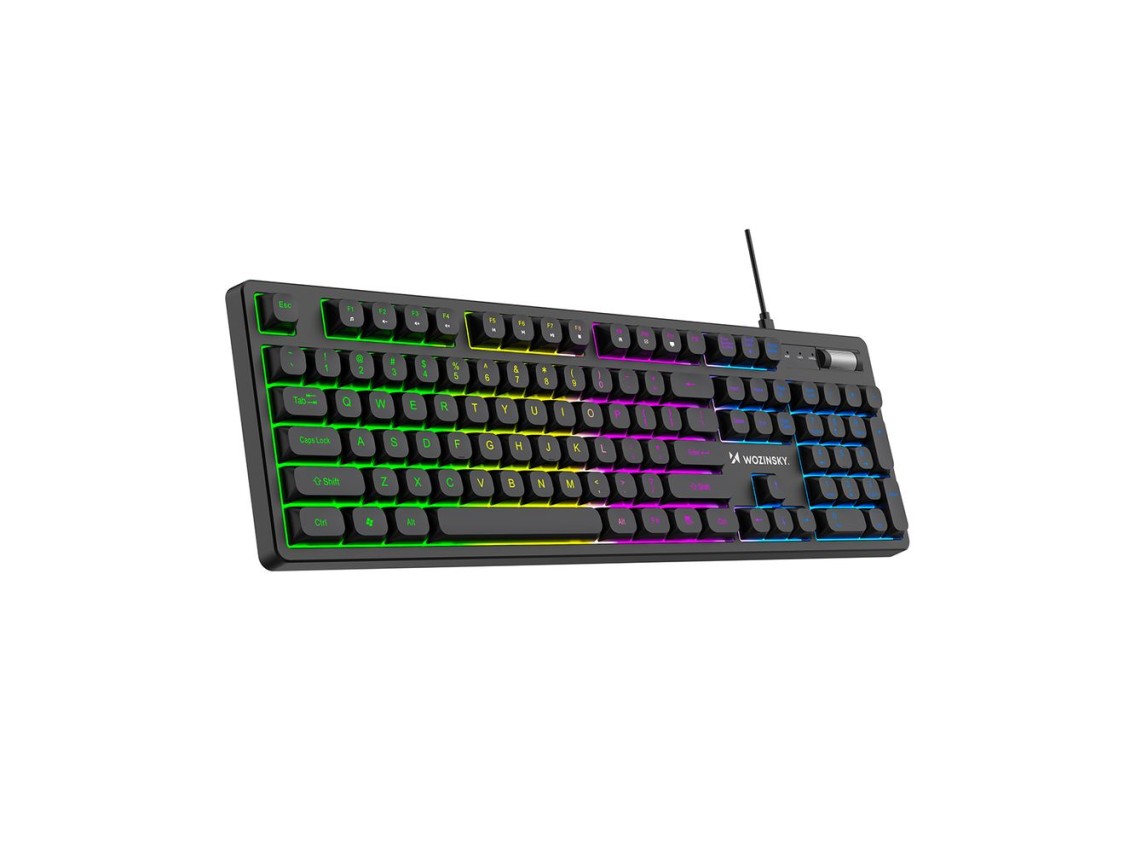 Wozinsky WKG-200 rainbow membrane gaming keyboard with scroll wheel - black
