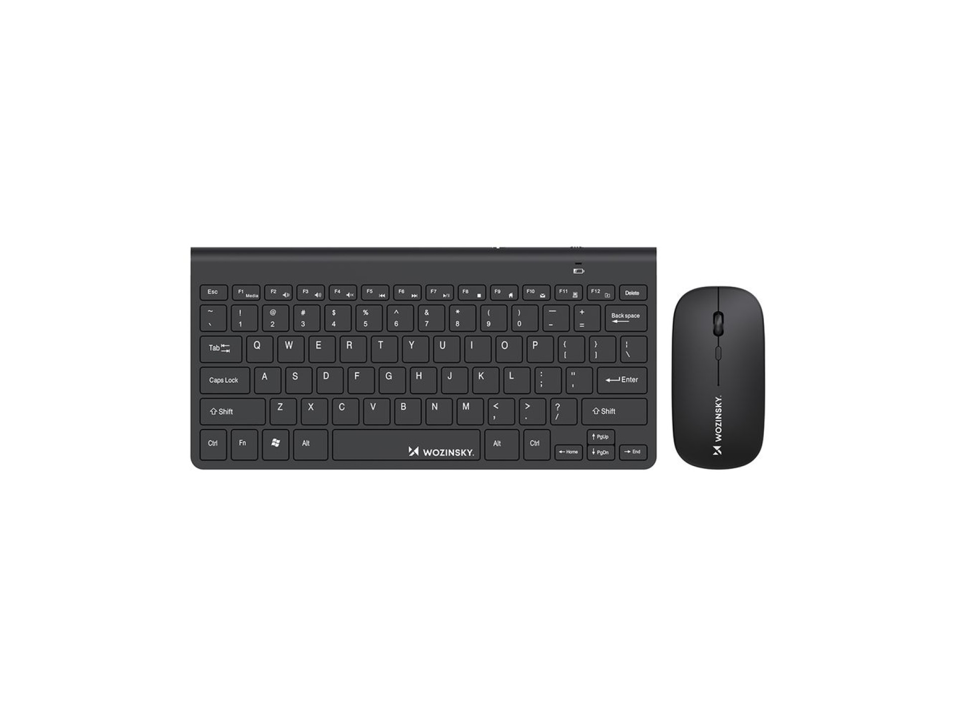 Conjunto de teclado inalámbrico y ratón compacto Wozinsky - Negro