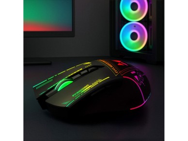 Rat�n �ptico inal�mbrico para juegos Wozinsky WMGB-3200, 3200 DPI - Negro