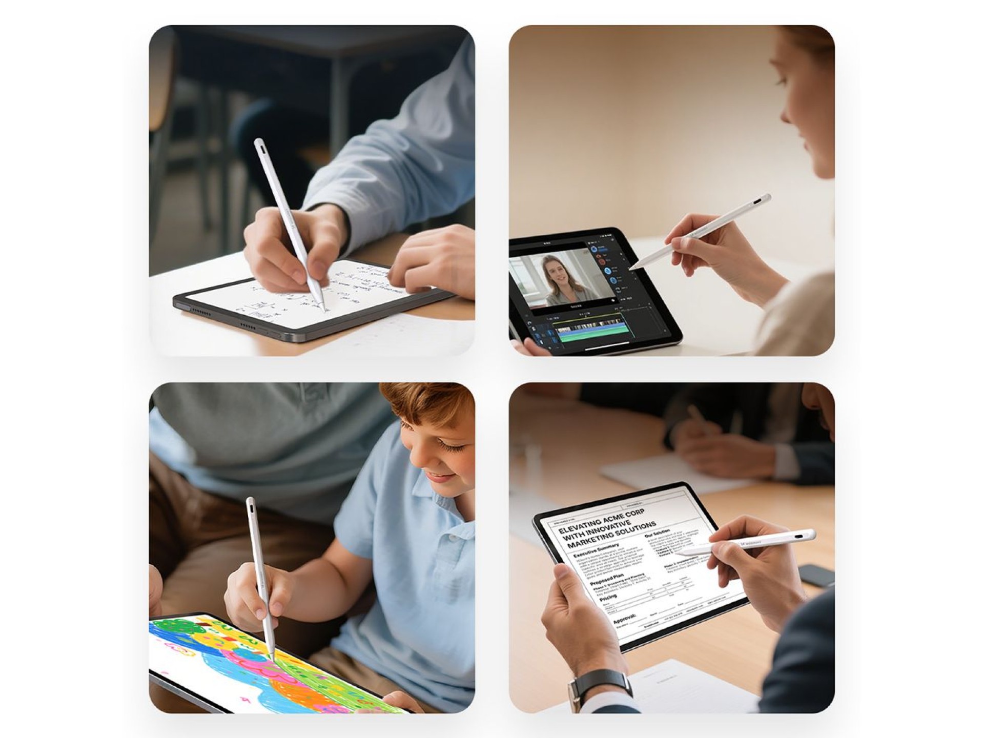 Lápiz táctil Wozinsky WRA-08 para iPad con carga rápida USB-C - Blanco