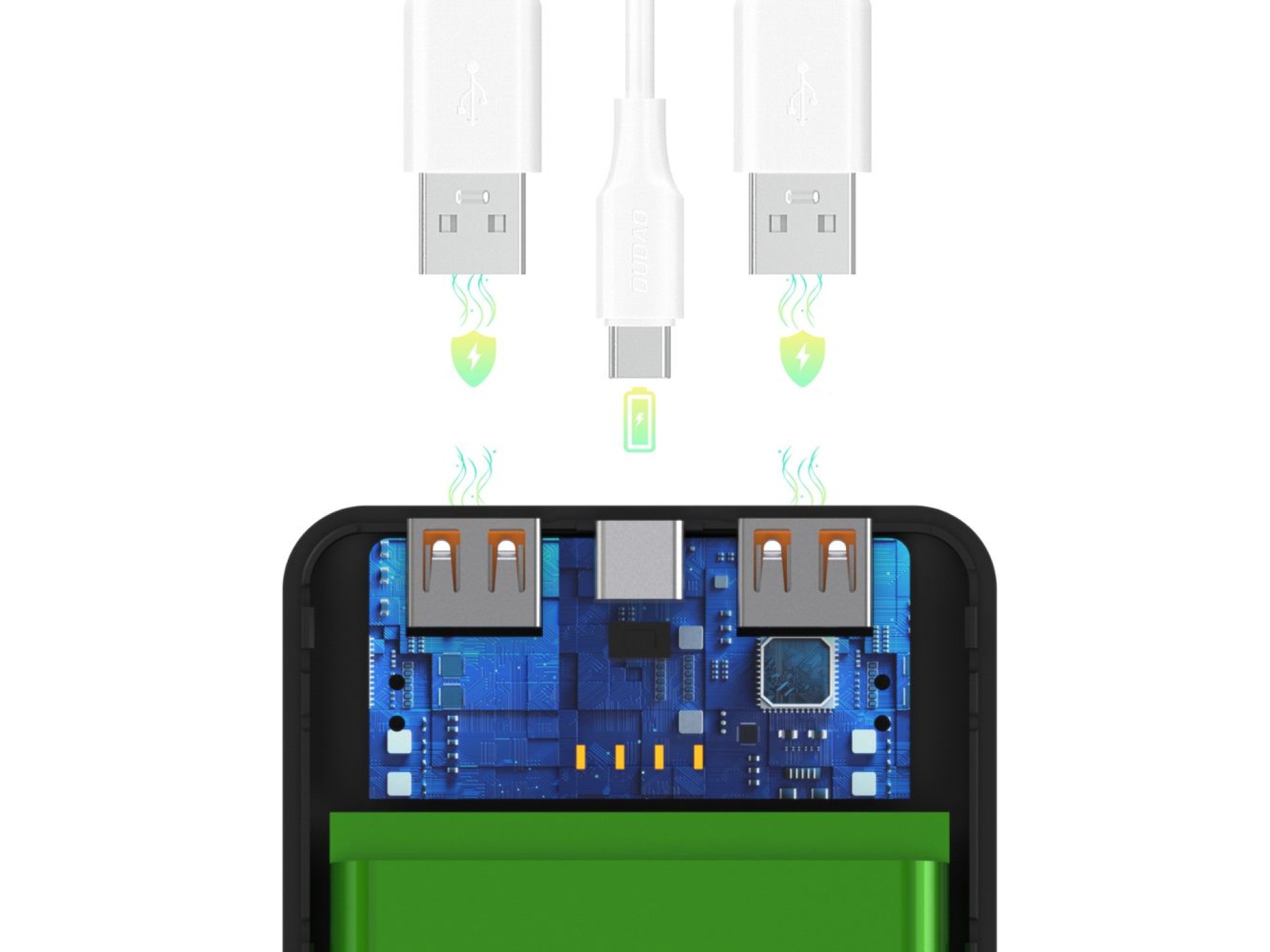 Bateria Externa Wozinsky Wpower WPBBK-2 10000mAh - Preta