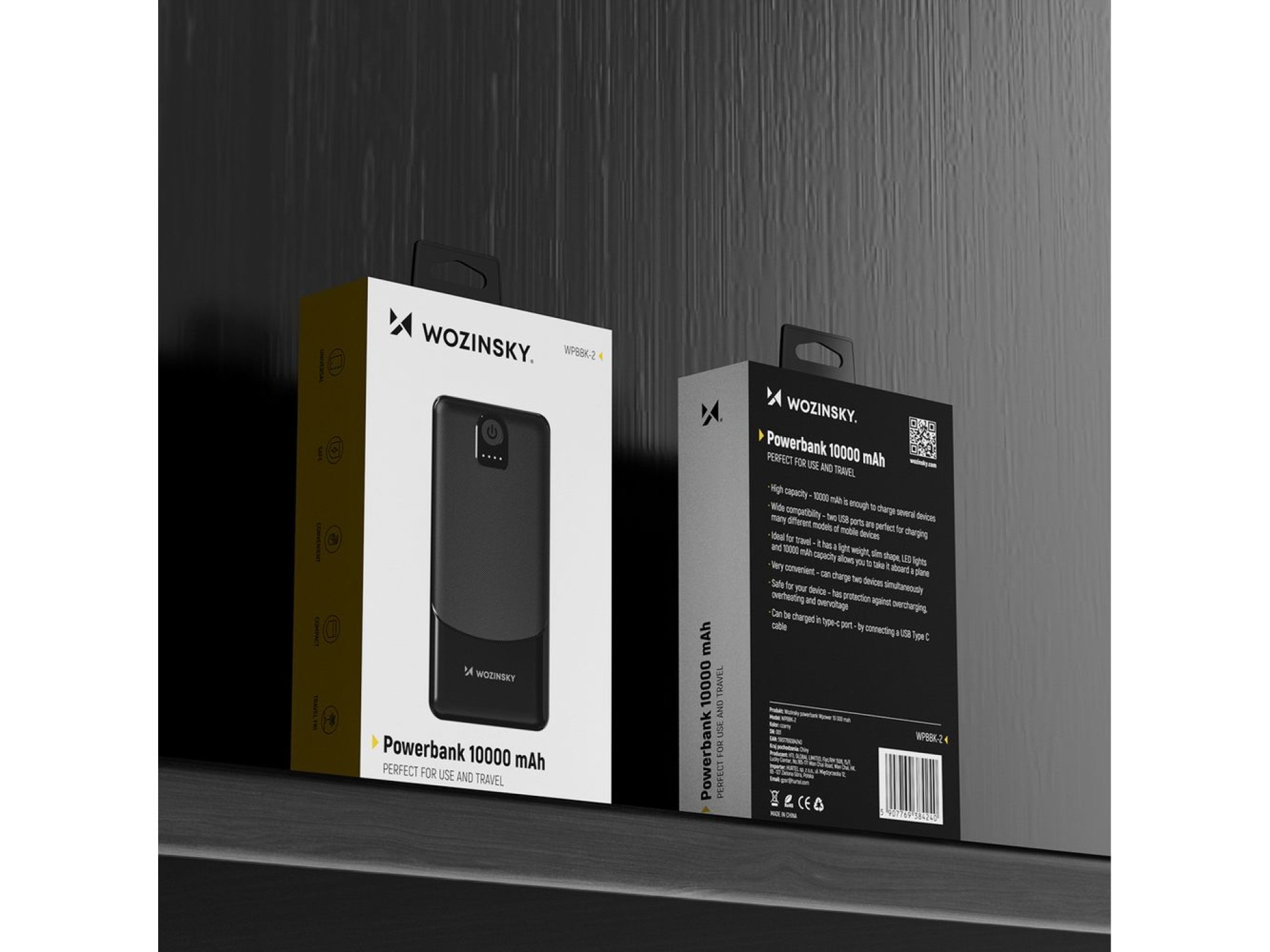 Bateria Externa Wozinsky Wpower WPBBK-2 10000mAh - Preta