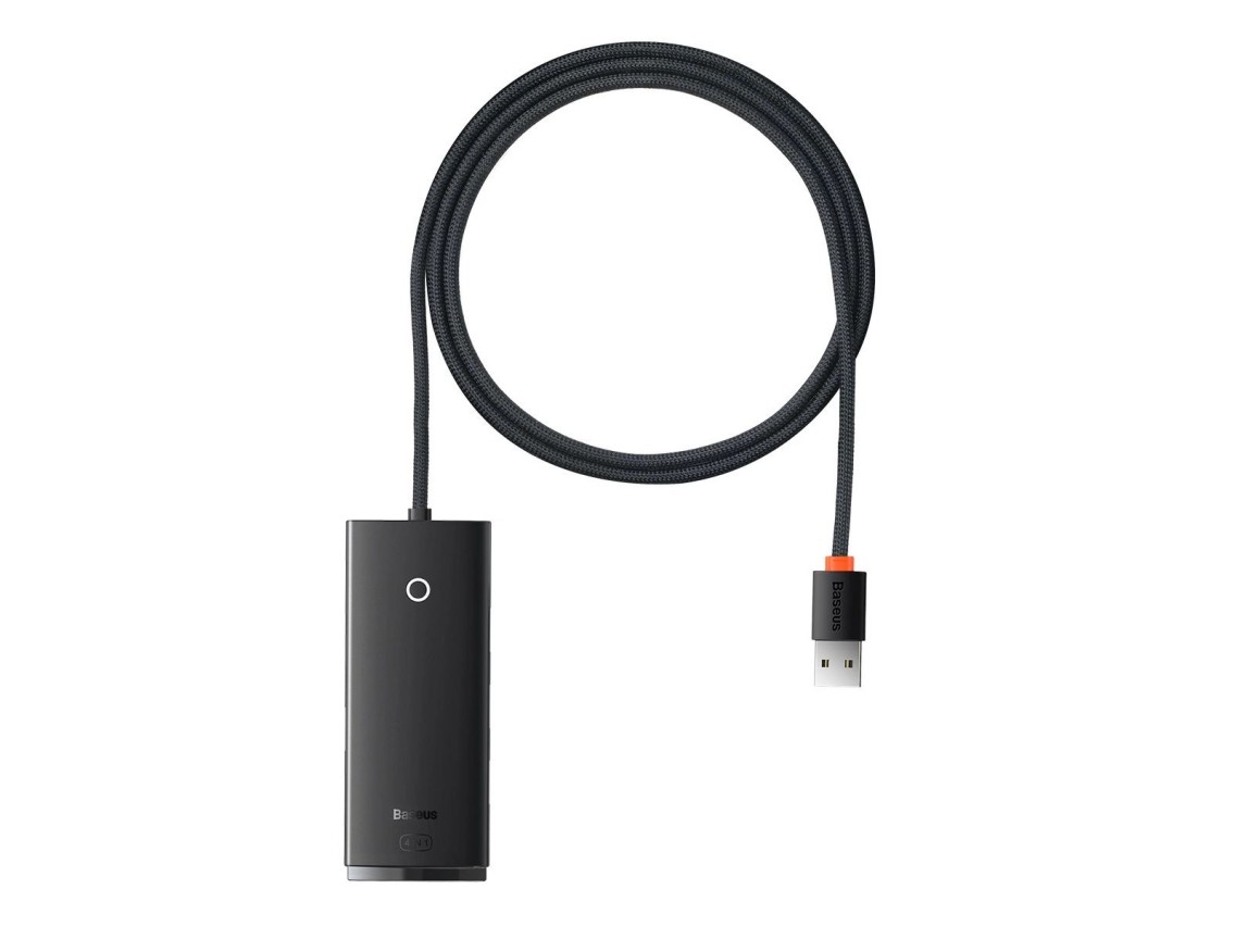 Adaptador HUB Baseus Lite Series USB-A a 4 x USB-A 3.0 5 Gb/s negro (WKQX030101)