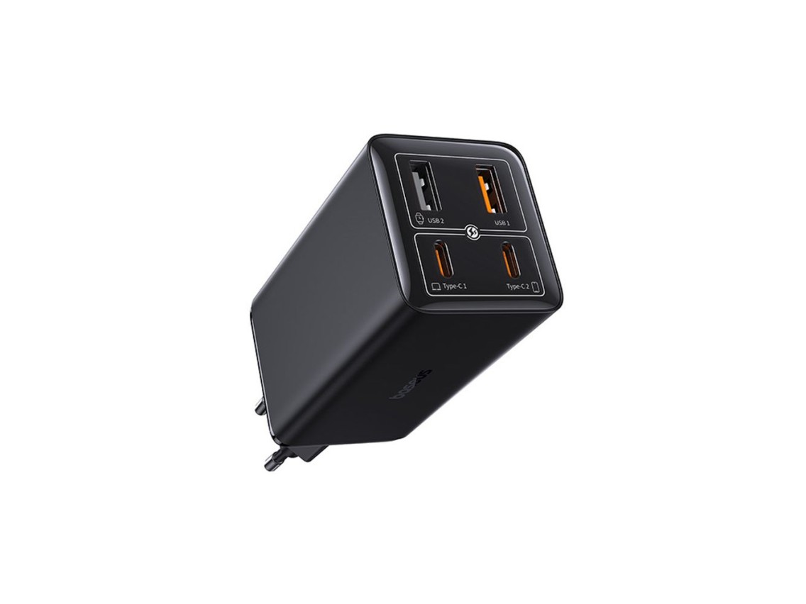 Baseus GaN6 Pro Charger 100W 2 x USB-C 2 x USB-A with Black USB-C Cable 100W 1m - Black