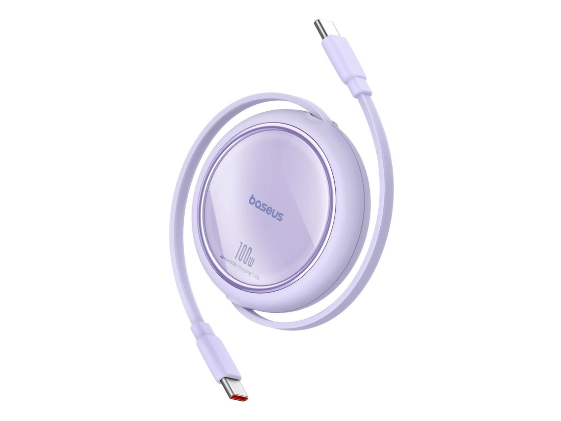 Baseus Free2Draw Mini USB-C - Cabo retrátil USB-C 100W 1m - roxo