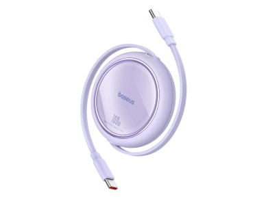 Baseus Free2Draw Mini USB-C - USB-C retractable cable 100W 1m - purple