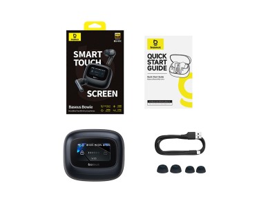 Auriculares inal�mbricos intrauditivos Baseus Bowie M2s Ultra TWS con pantalla interactiva - Negro