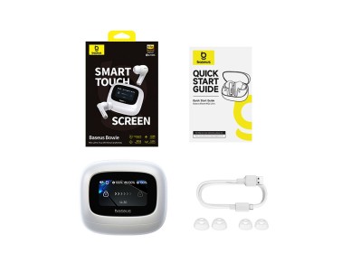 Auriculares inal�mbricos intrauditivos Baseus Bowie M2s Ultra TWS con pantalla interactiva - Blanco
