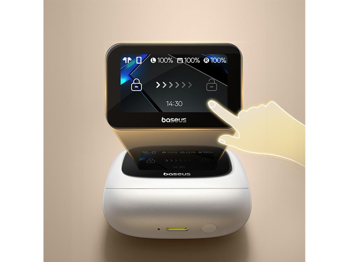 Auriculares inalámbricos intrauditivos Baseus Bowie M2s Ultra TWS con pantalla interactiva - Blanco