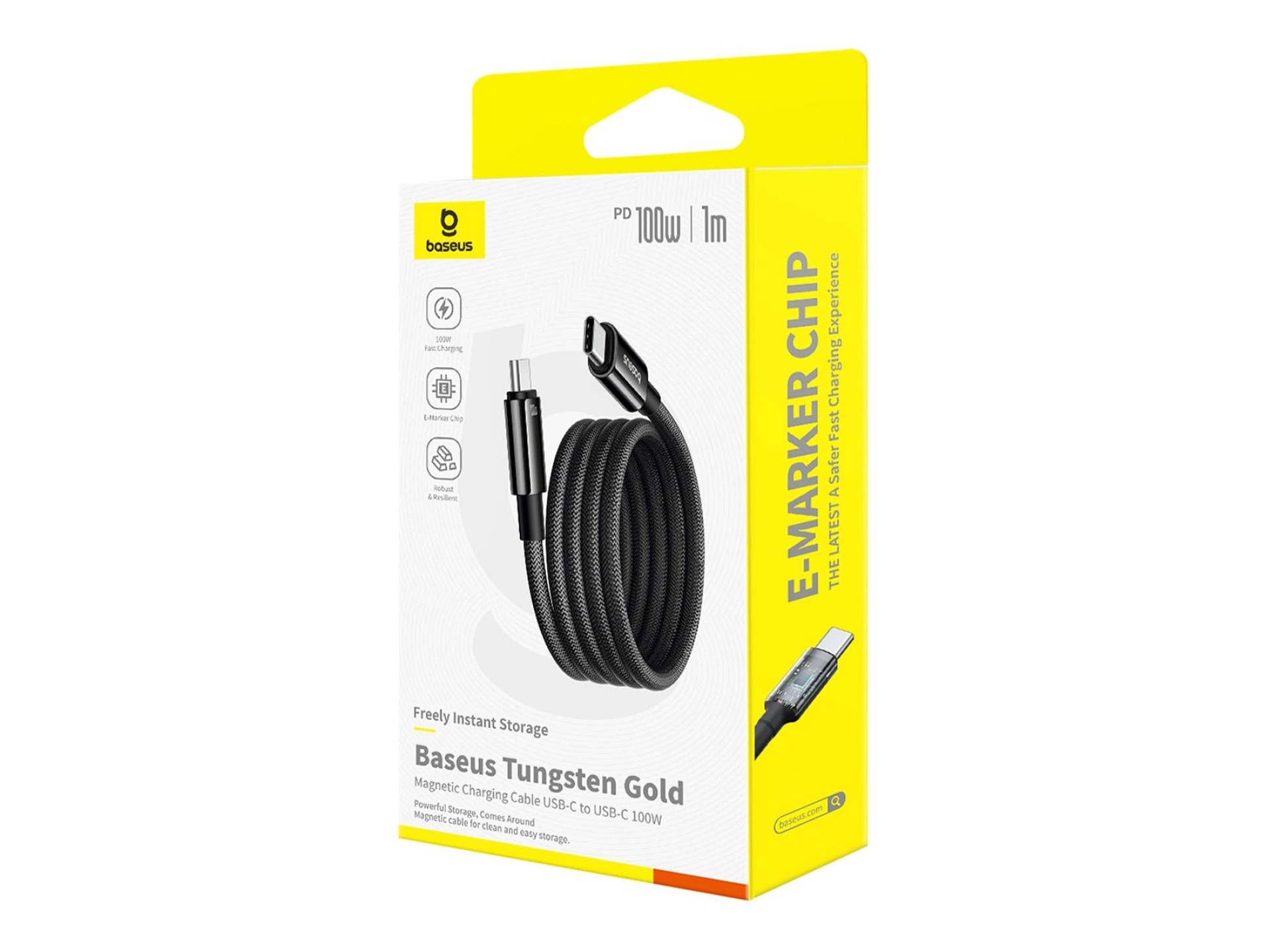 Baseus Tungsten Gold magnetic USB-C / USB-C cable 100W 1m - black