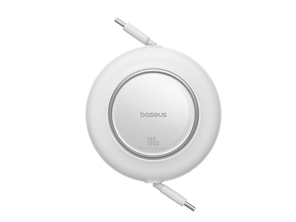 Cabo USB-C retrátil Baseus Free2Pull Mini de 100 W - USB-C 2 m - Branco