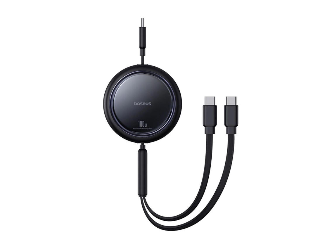 Baseus Bright Mirror Series USB-C Retractable Cable - 2 x USB-C 100W 1m - Black