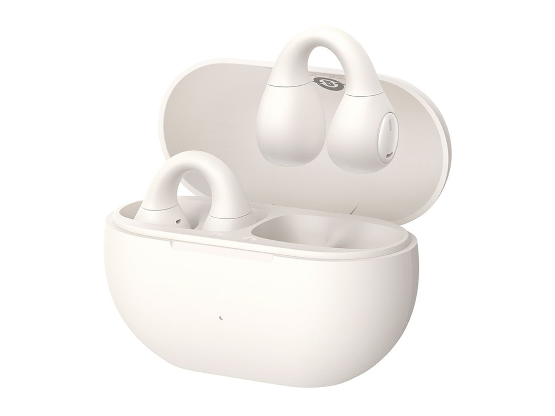 Fones de ouvido sem fio Baseus Bass 15 Clip OWS com cabo Baseus Simple USB-C 3A de 30 cm - Branco