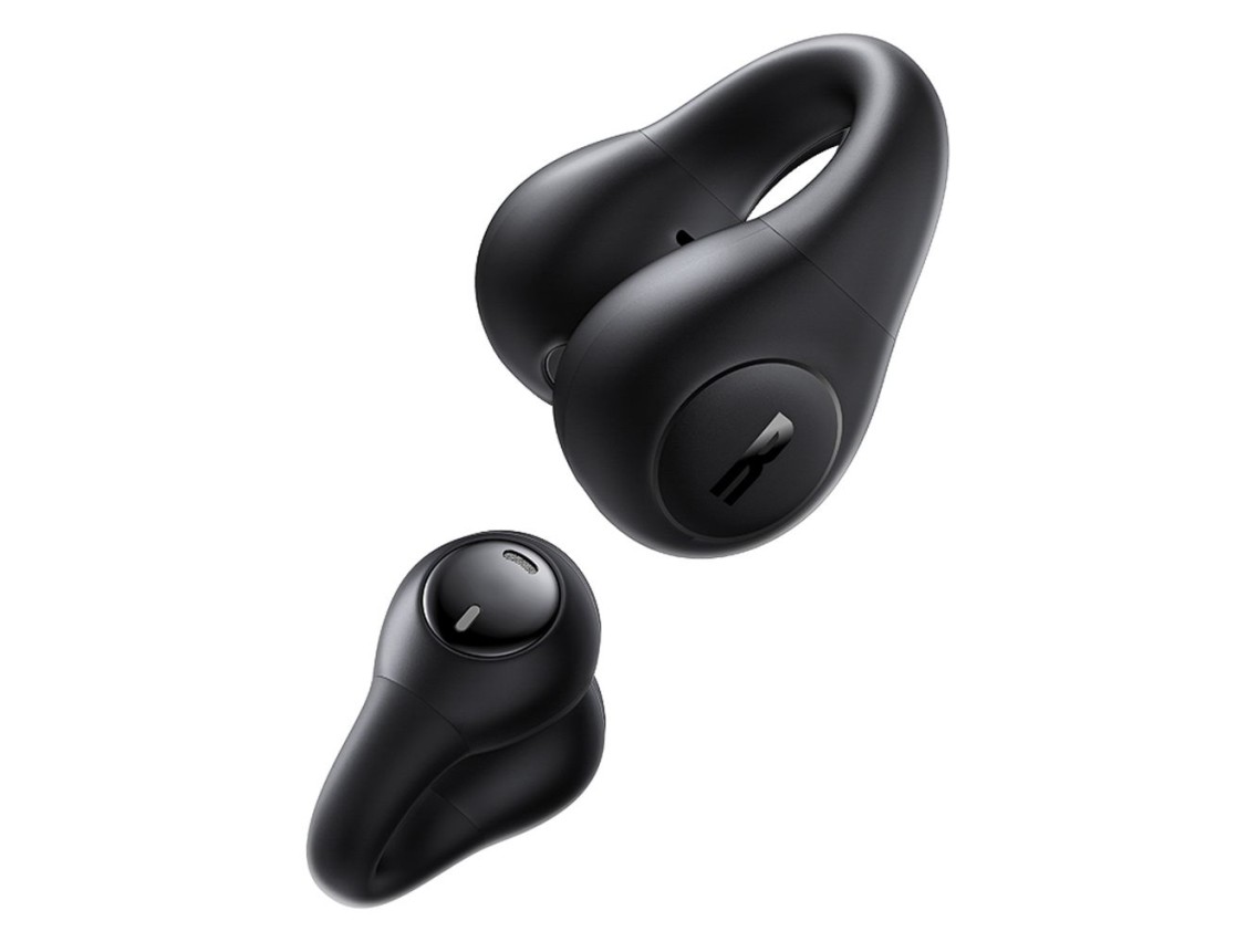Auriculares inal�mbricos Baseus Bass 15 Clip OWS con cable Baseus Simple USB-C 3A de 30 cm - Negro