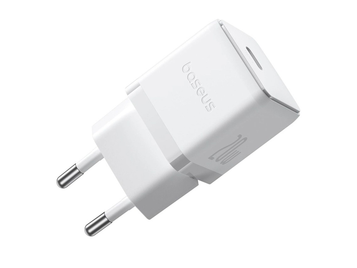 Baseus Palm 1C 20W Wall Charger (with Baseus Mini White USB-C 60W (20V/3A) 1m Cable) - White