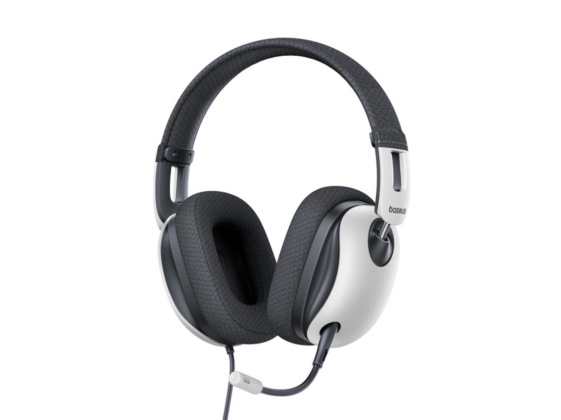 Fones de ouvido com fio Baseus GoPlay 1 Max Gaming - Branco e Preto