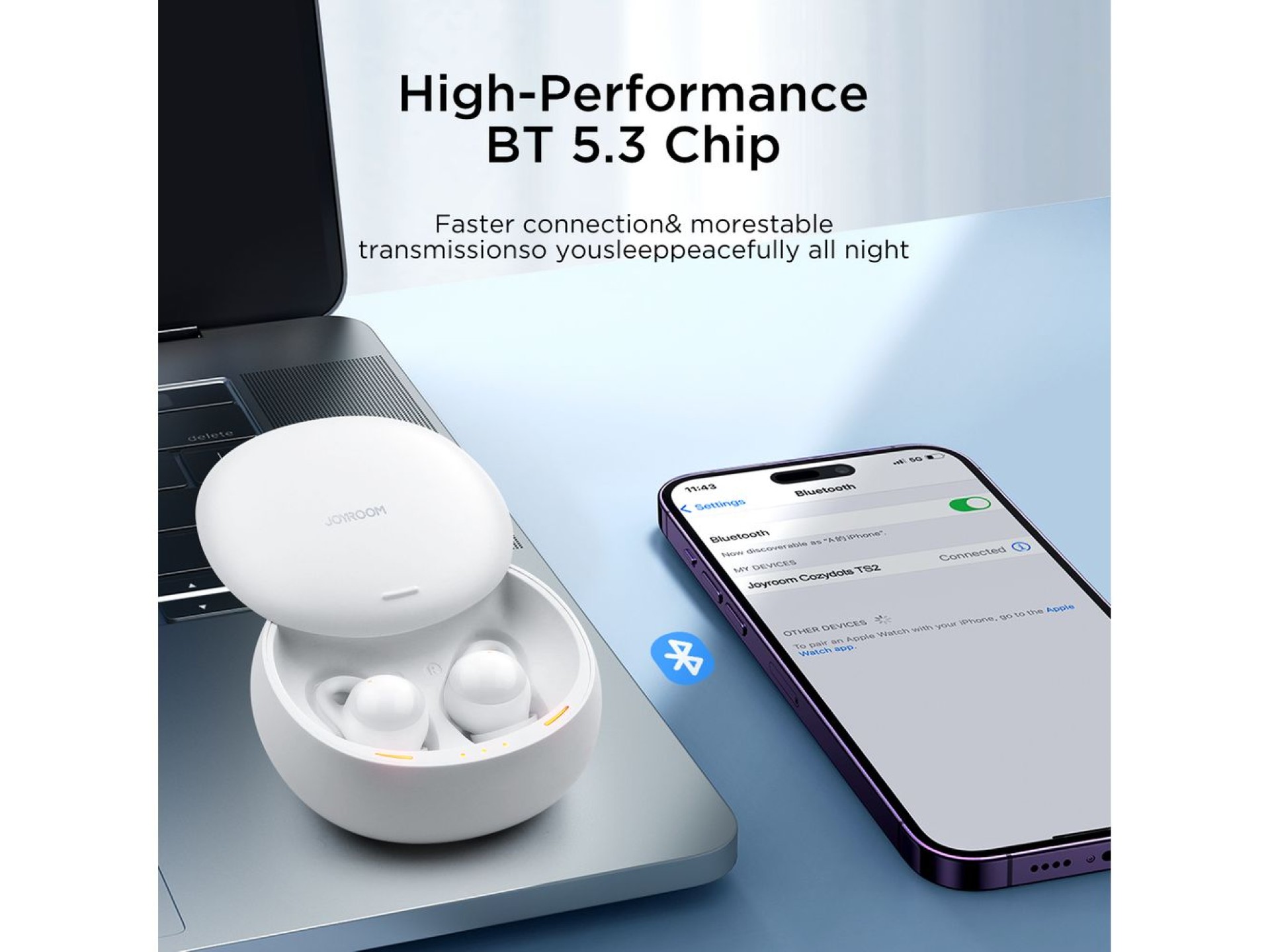 Auriculares inalámbricos TWS Joyroom JR-TS2 Cozydots Series con cancelación activa de ruido, Bluetoo