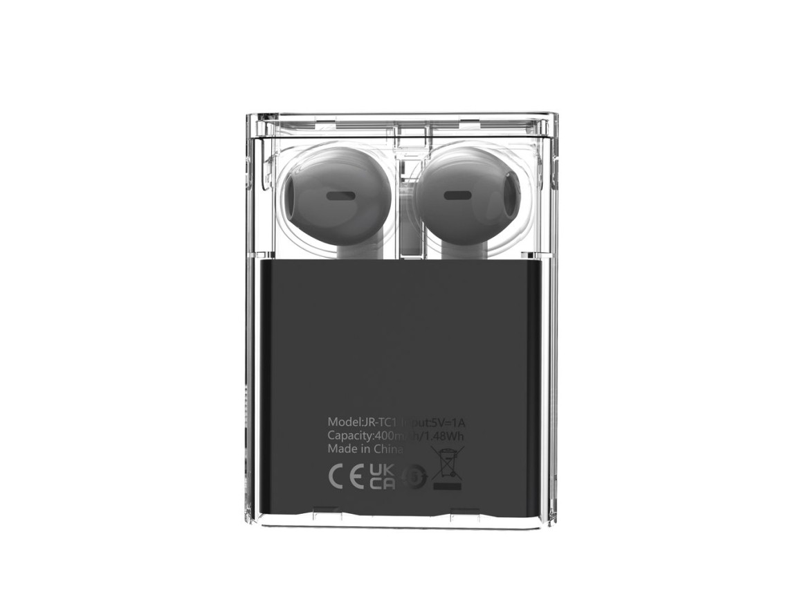 Fones de ouvido sem fio TWS Joyroom JR-TC1 IceLens Series com luzes LED - preto