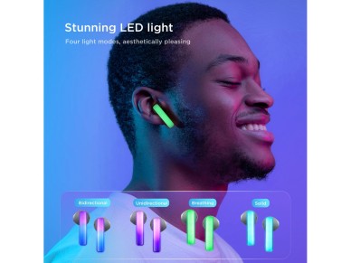 TWS Joyroom JR-TC1 IceLens Series wireless headphones with LED lights - black TWS Joyroom JR-TC1 IceLens Series wireless headphones with LED lights - black