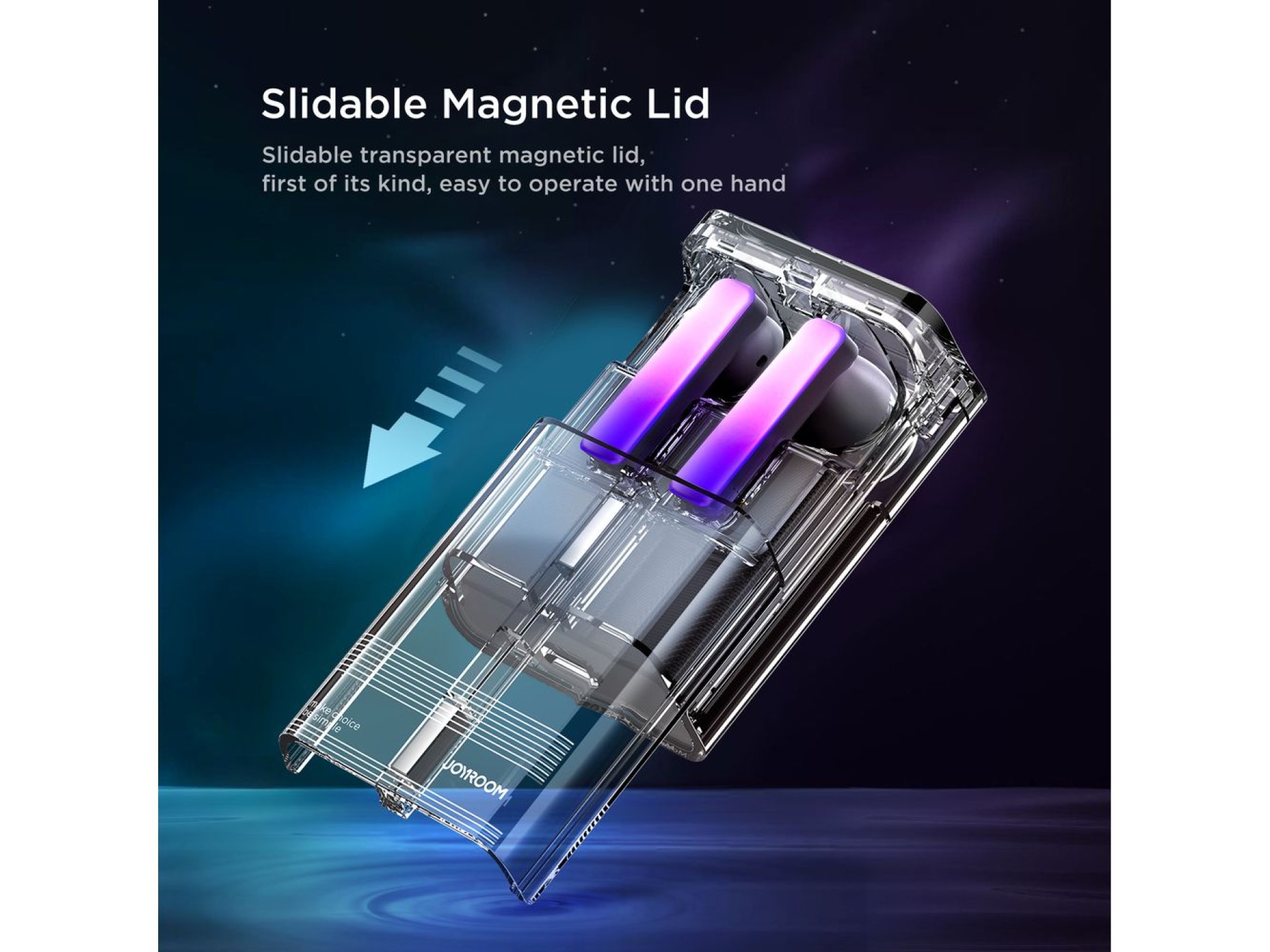 Auriculares inalámbricos TWS Joyroom JR-TC1 IceLens Series con luces LED - blancos