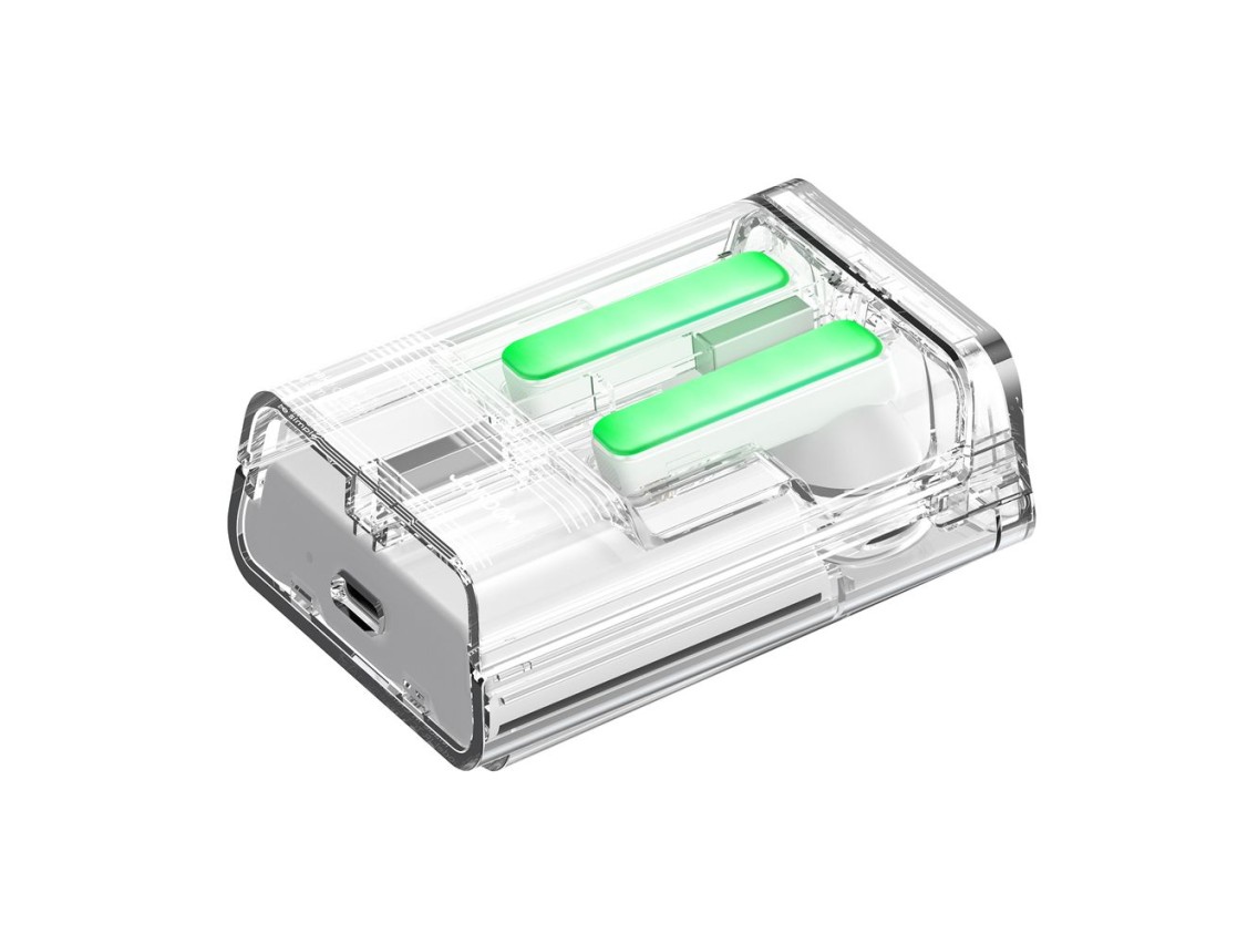 Fones de ouvido sem fio TWS Joyroom JR-TC1 IceLens Series com luzes LED - branco