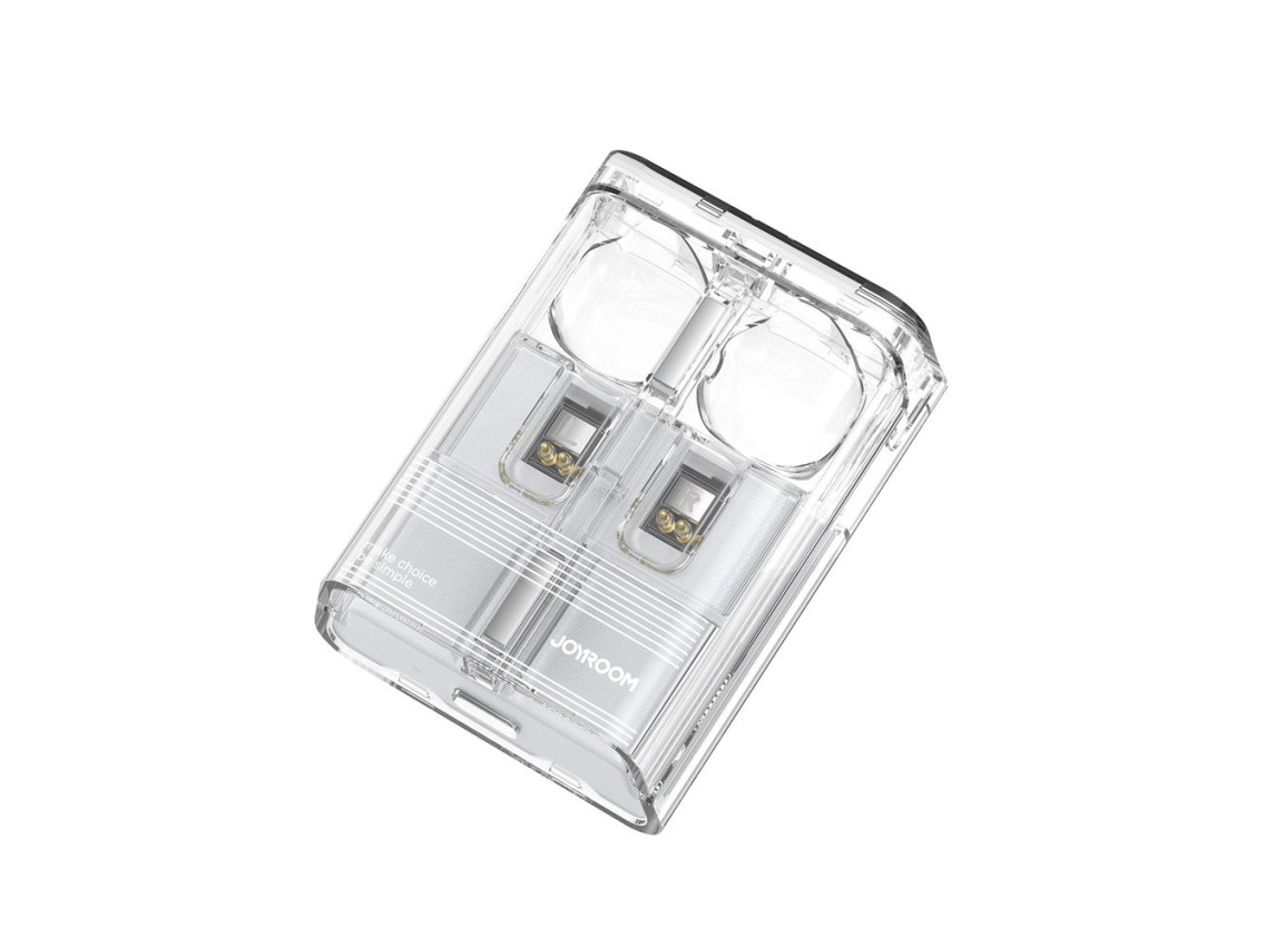 Fones de ouvido sem fio TWS Joyroom JR-TC1 IceLens Series com luzes LED - branco