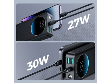 Powerbank Joyroom JR-PBF02 30W 20000mAh + USB-A - USB-C cable 0.25m - black Powerbank Joyroom JR-PBF02 30W 20000mAh + USB-A - USB-C cable 0.25m - black