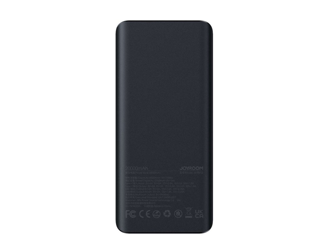 Powerbank Joyroom JR-PBF02 30W 20000mAh + USB-A - USB-C cable 0.25m - black