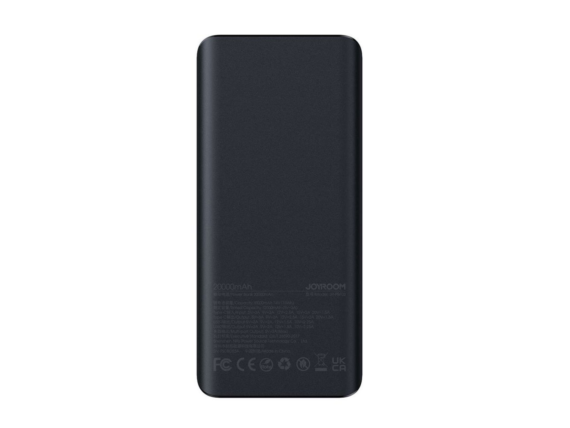 Powerbank Joyroom JR-PBF02 30W 20000mAh + USB-A - USB-C cable 0.25m - black